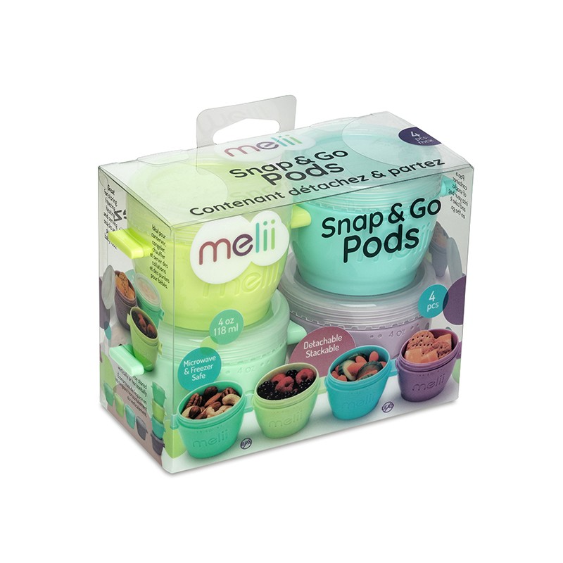 Φαγητοδοχεία Σετ 4τμχ Snap and Go Pods, Melii 